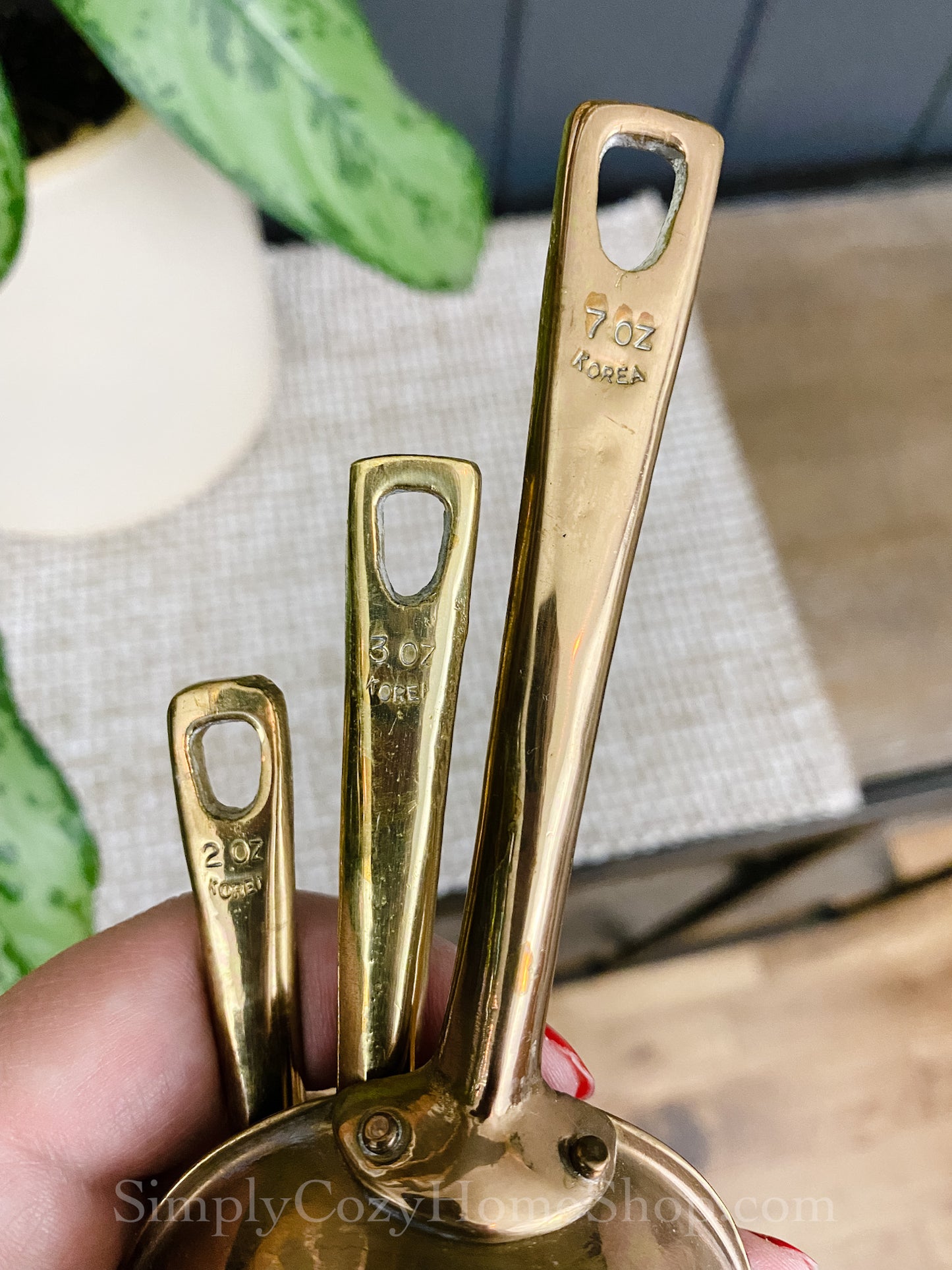 Brass Scoops - set of 3 vintage measuring scoops