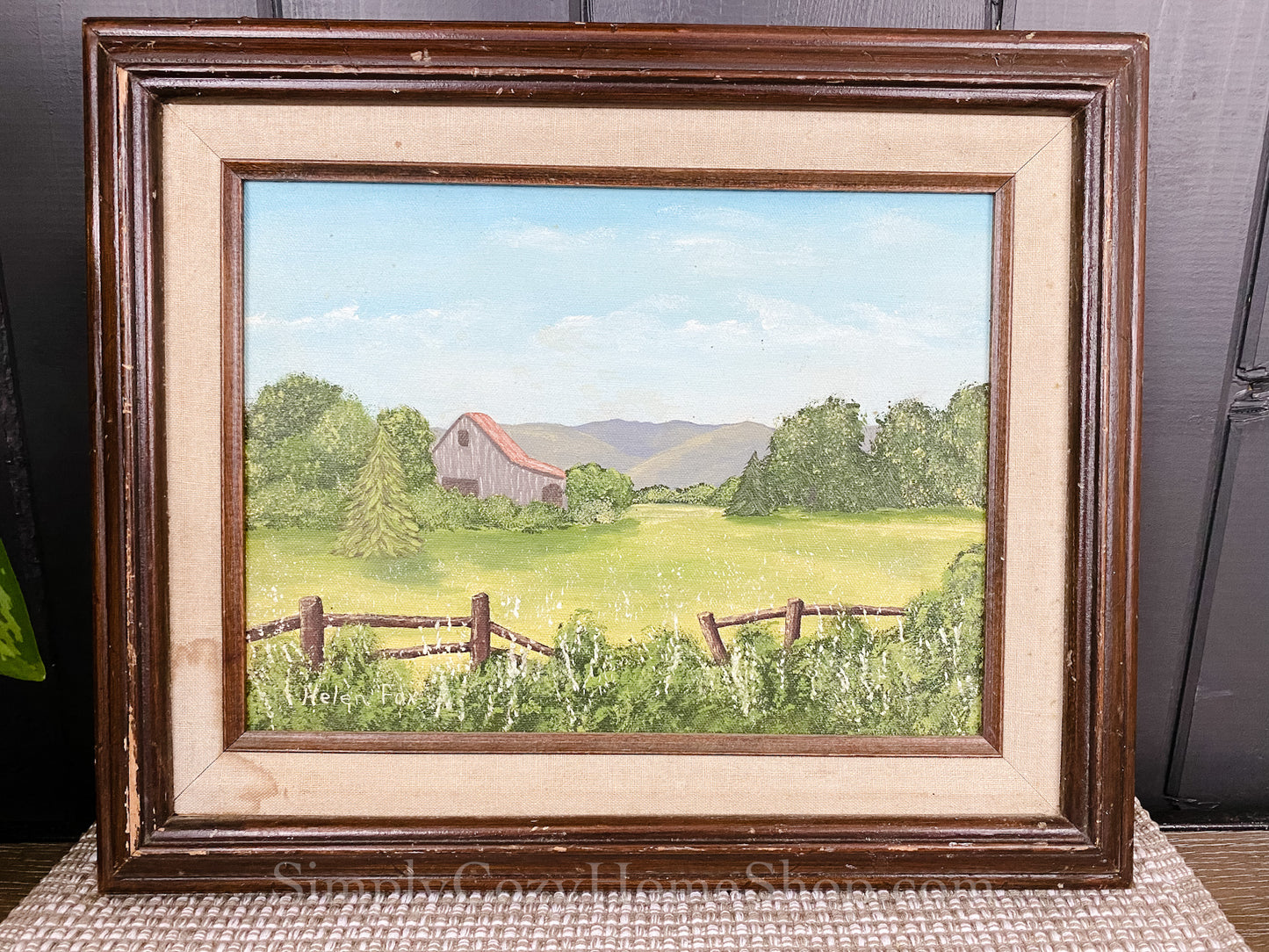 Spring country barn painting