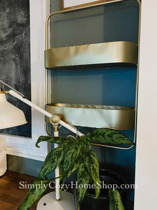 Textured brass colored wall organizer