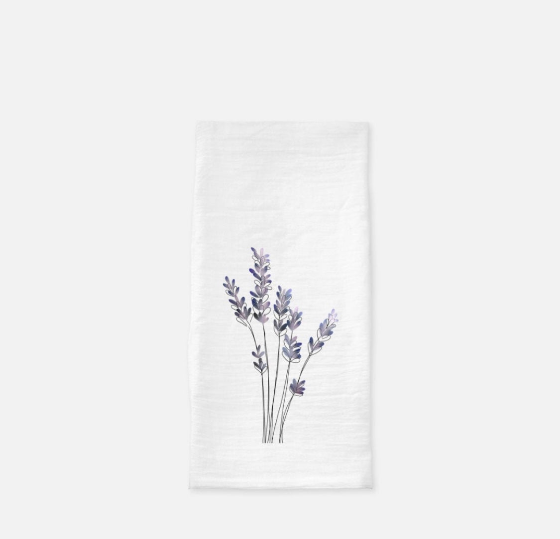 Lavender Flour Sack Tea Towel