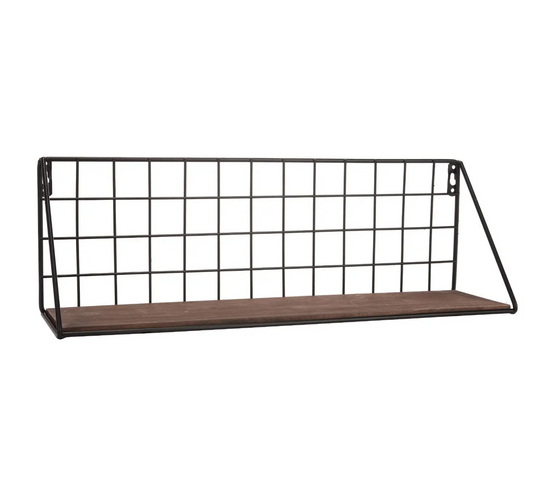 Large Metal Grid Wall Shelf : wall storage solution