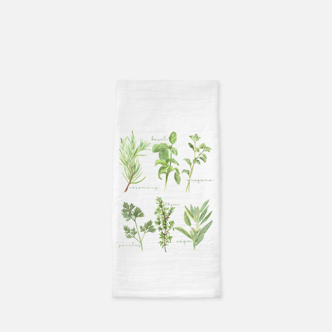 Herb tea towel : great gardener gift
